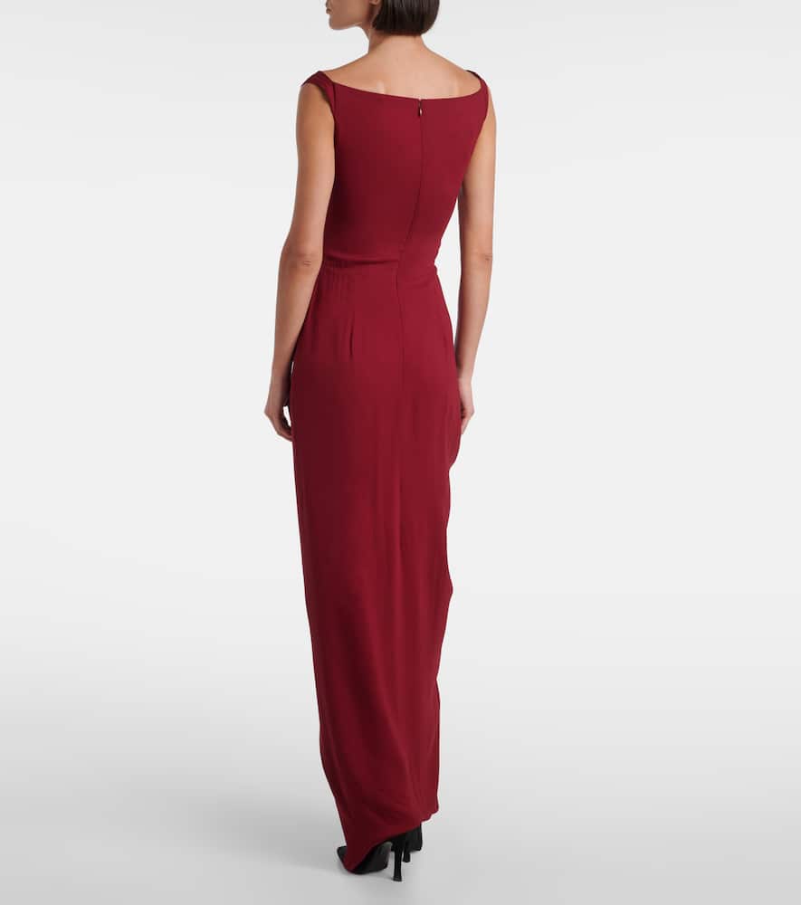 Panther draped crêpe gown