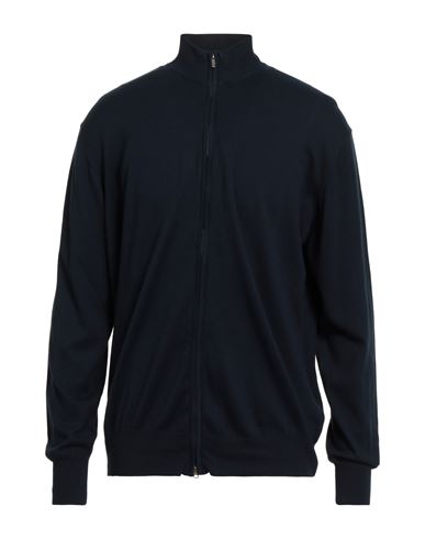 Man Cardigan Midnight blue Size 46 Cotton, Cashmere, Silk