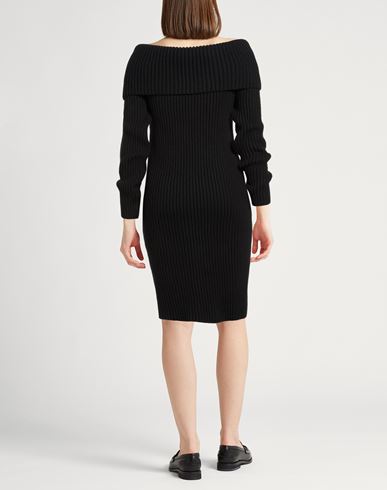 Woman Midi dress Black Size L Merino Wool, Cashmere