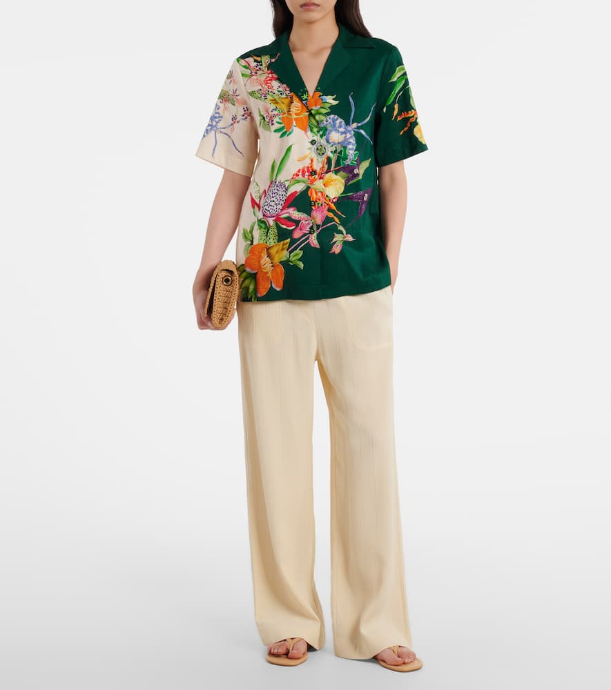 Alémais Aggie floral linen-blend shirt
