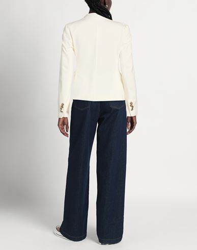 Woman Blazer White Size 4 Viscose, Polyamide, Elastane