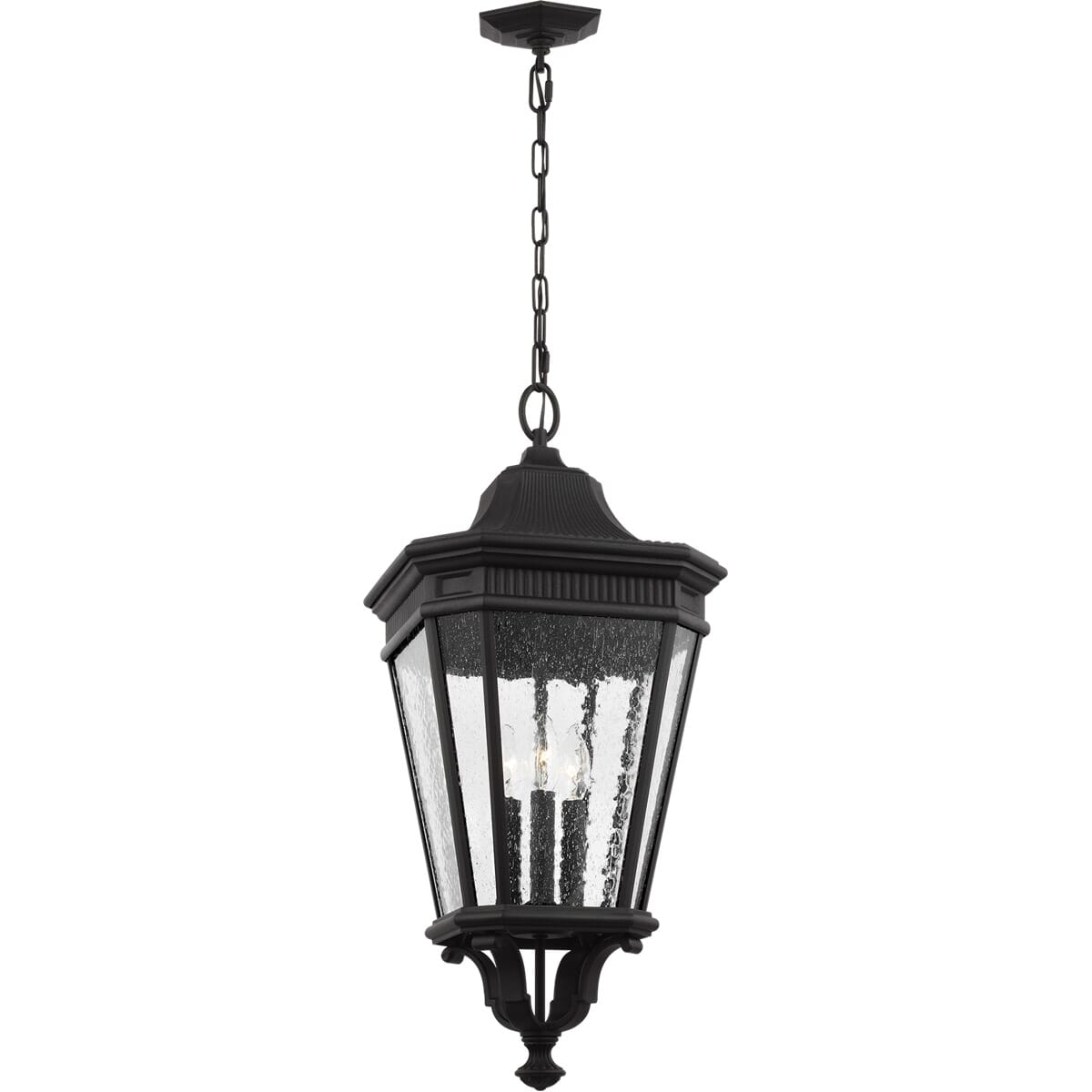 Black Three Light Hanging Lantern from the Cotswold Lane Collection