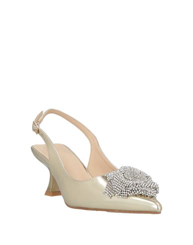Woman Pumps Gold Size 8 Synthetisches Material