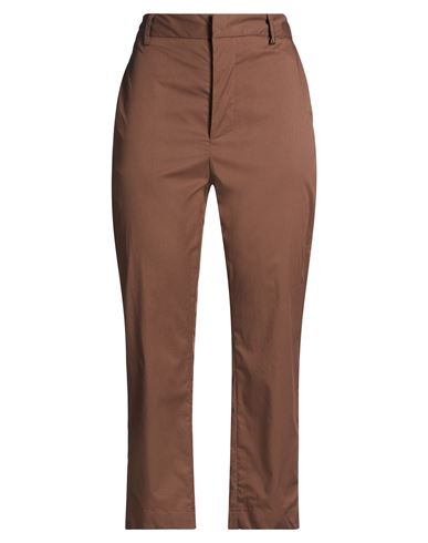 Woman Pants Dark brown Size 2 Cotton, Polyester, Elastane