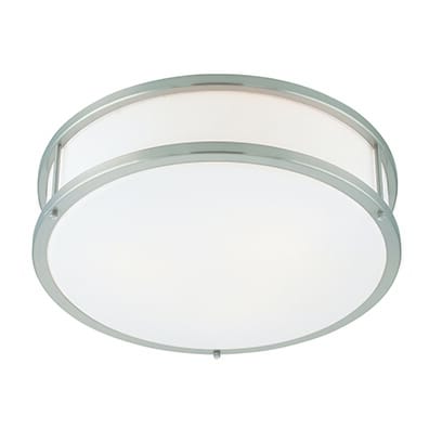 Conga 2-Light Flush Mount in Brushed Stee