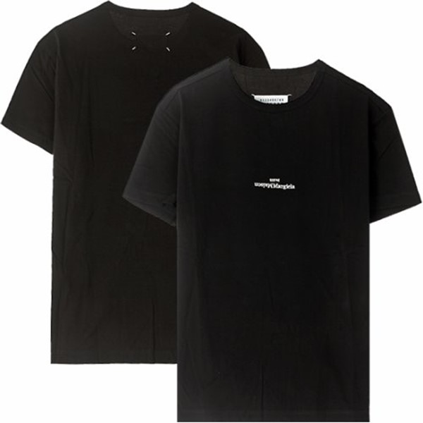 Upside-down logo crew-neck T-shirt
