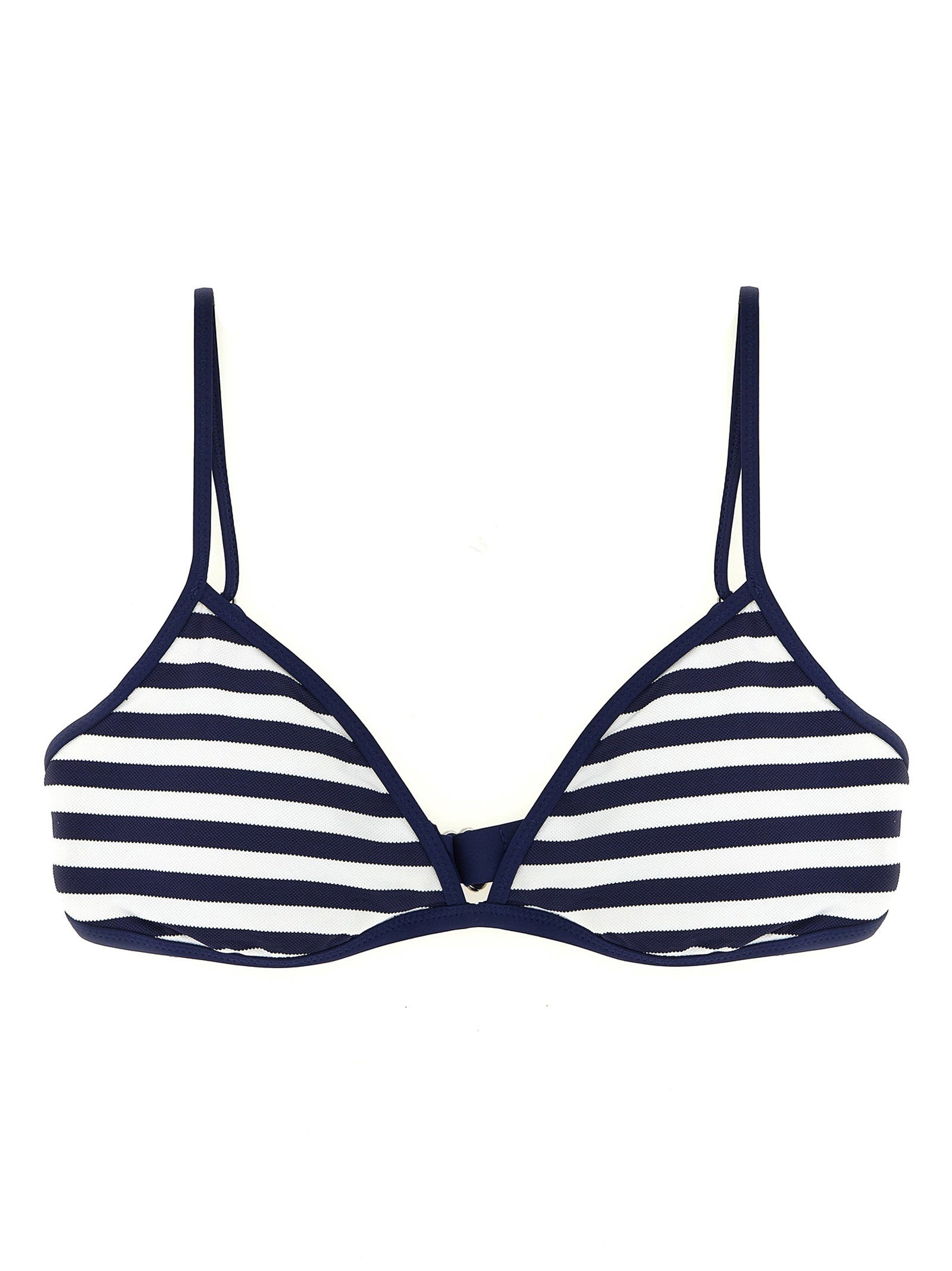 Striped Bikini Top — Navy