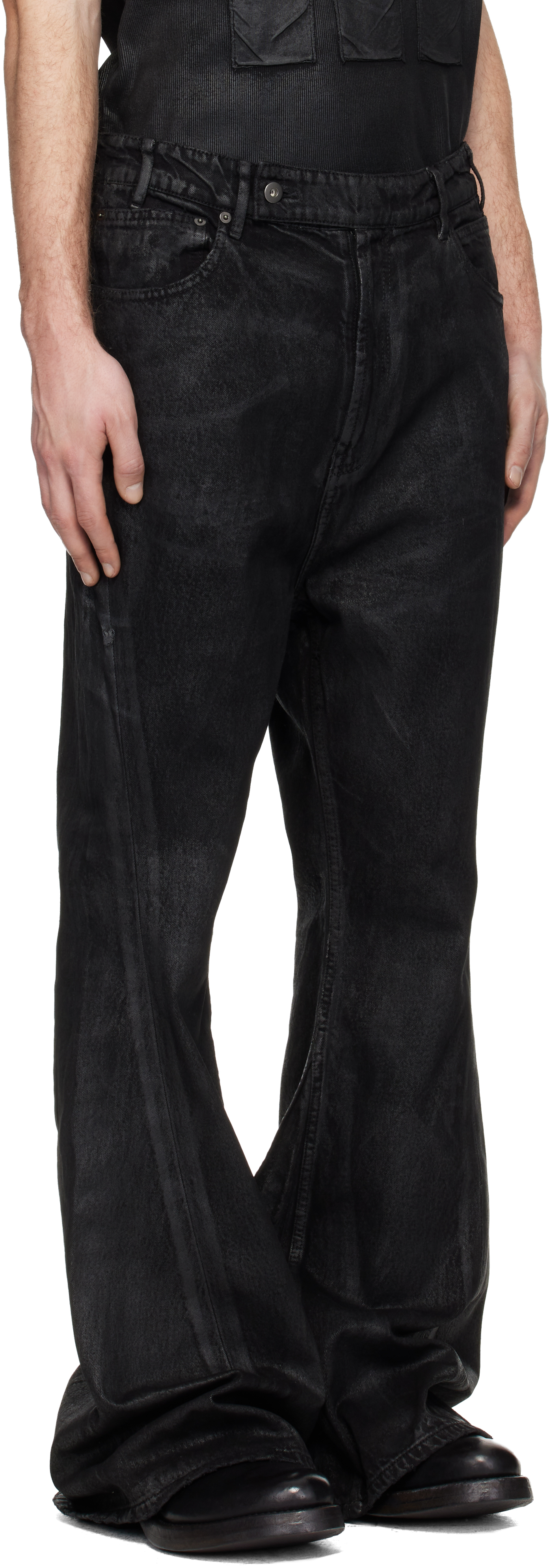 Black Waxed Varet Jeans