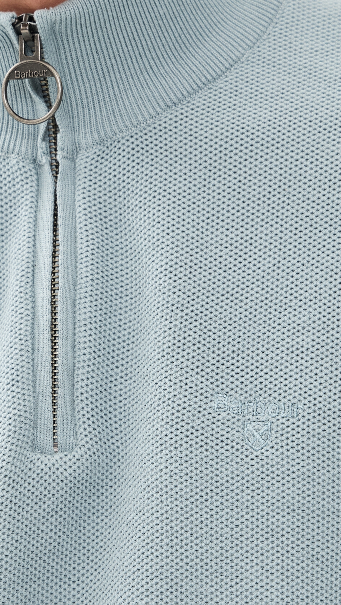 Essential Honeycomb Half Zip Sweater Slate