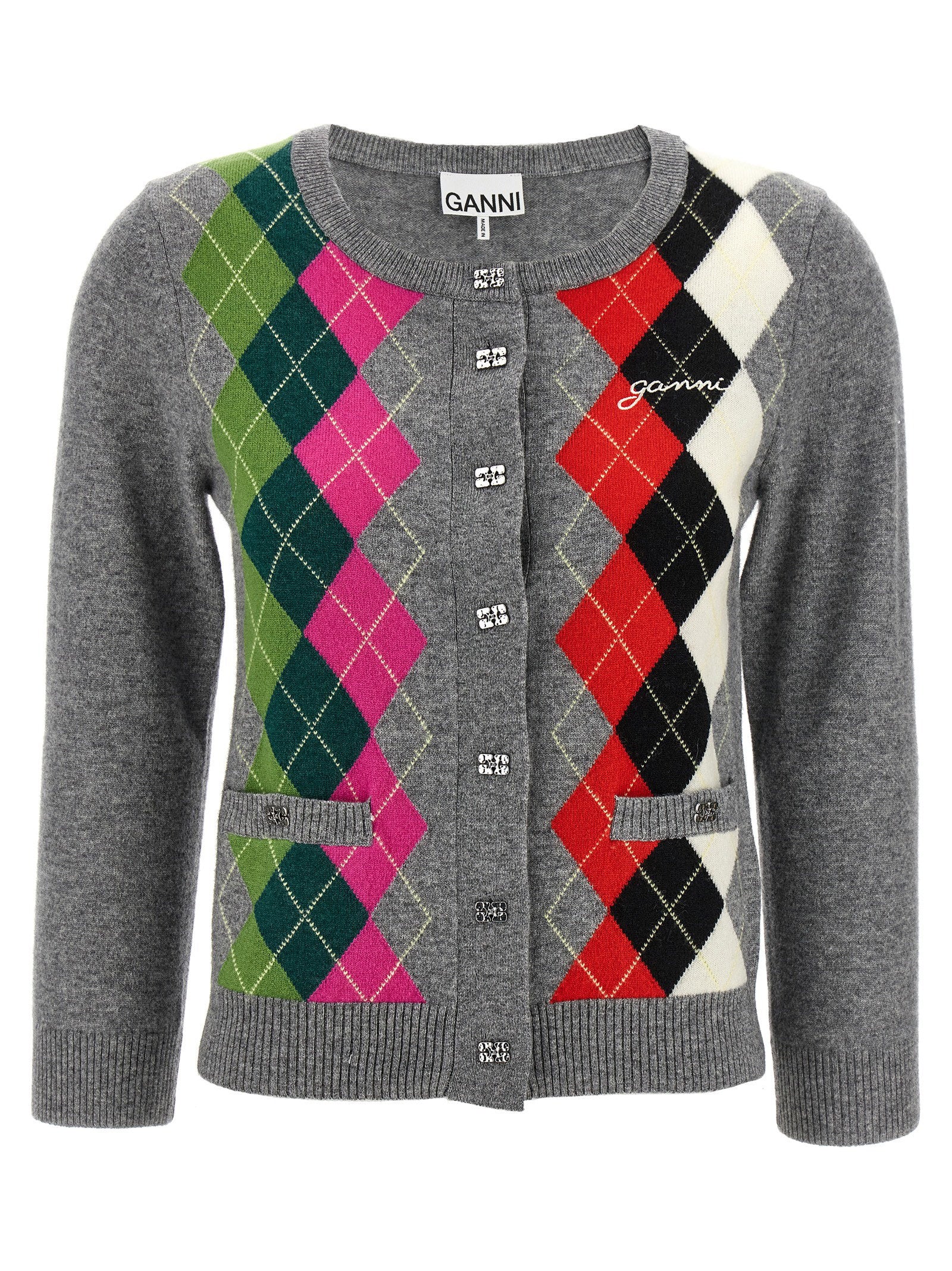 Grey Check Cardigan