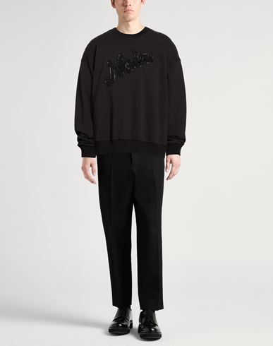 Man Sweatshirt Black Size L Cotton