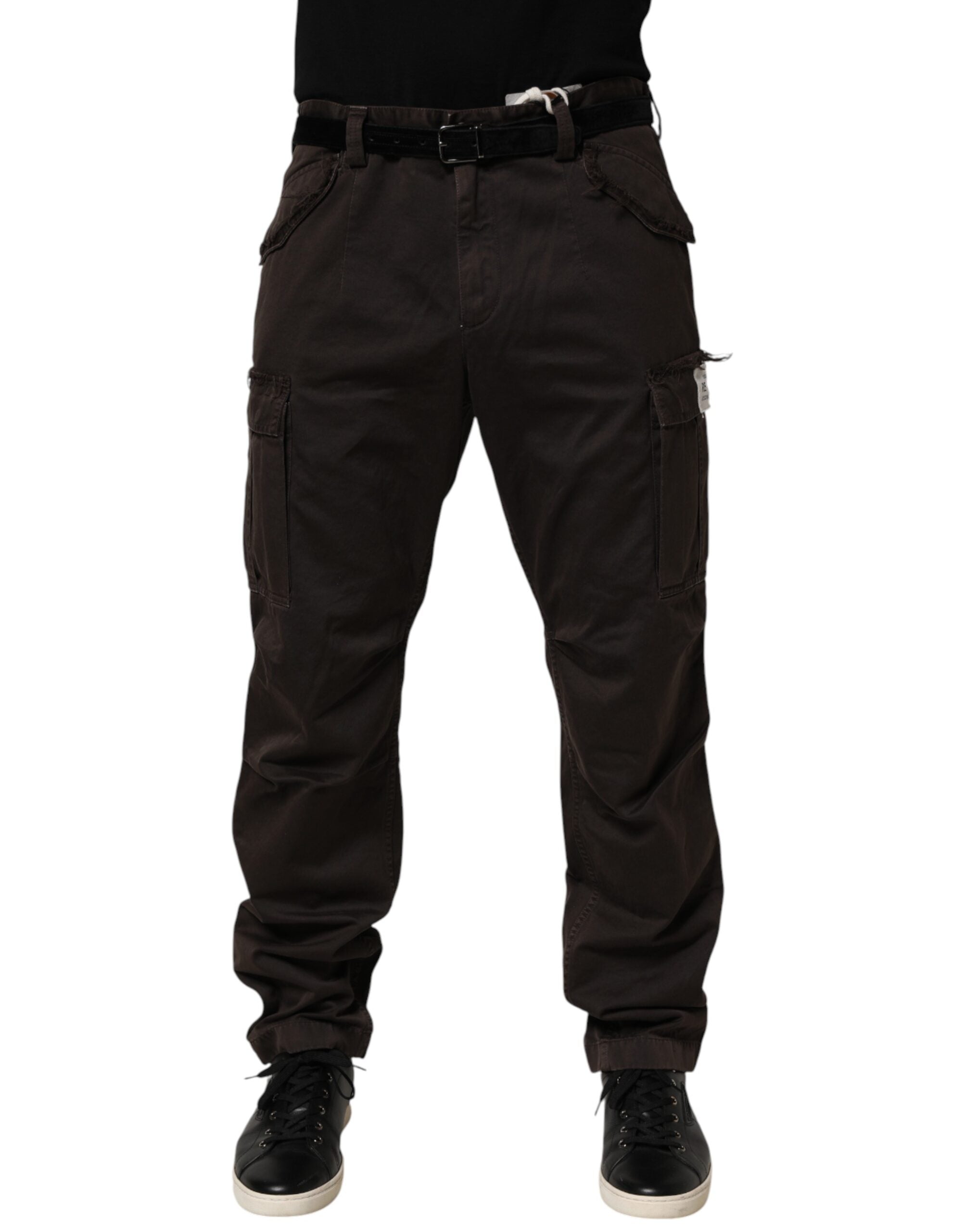 Cotton Cargo Pants — Brown