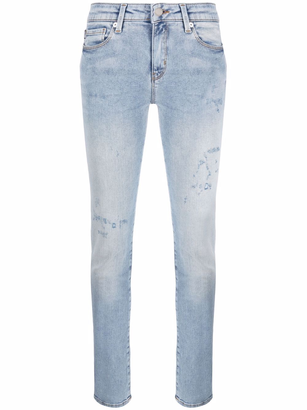 Distressed-effect skinny jeans - Blue