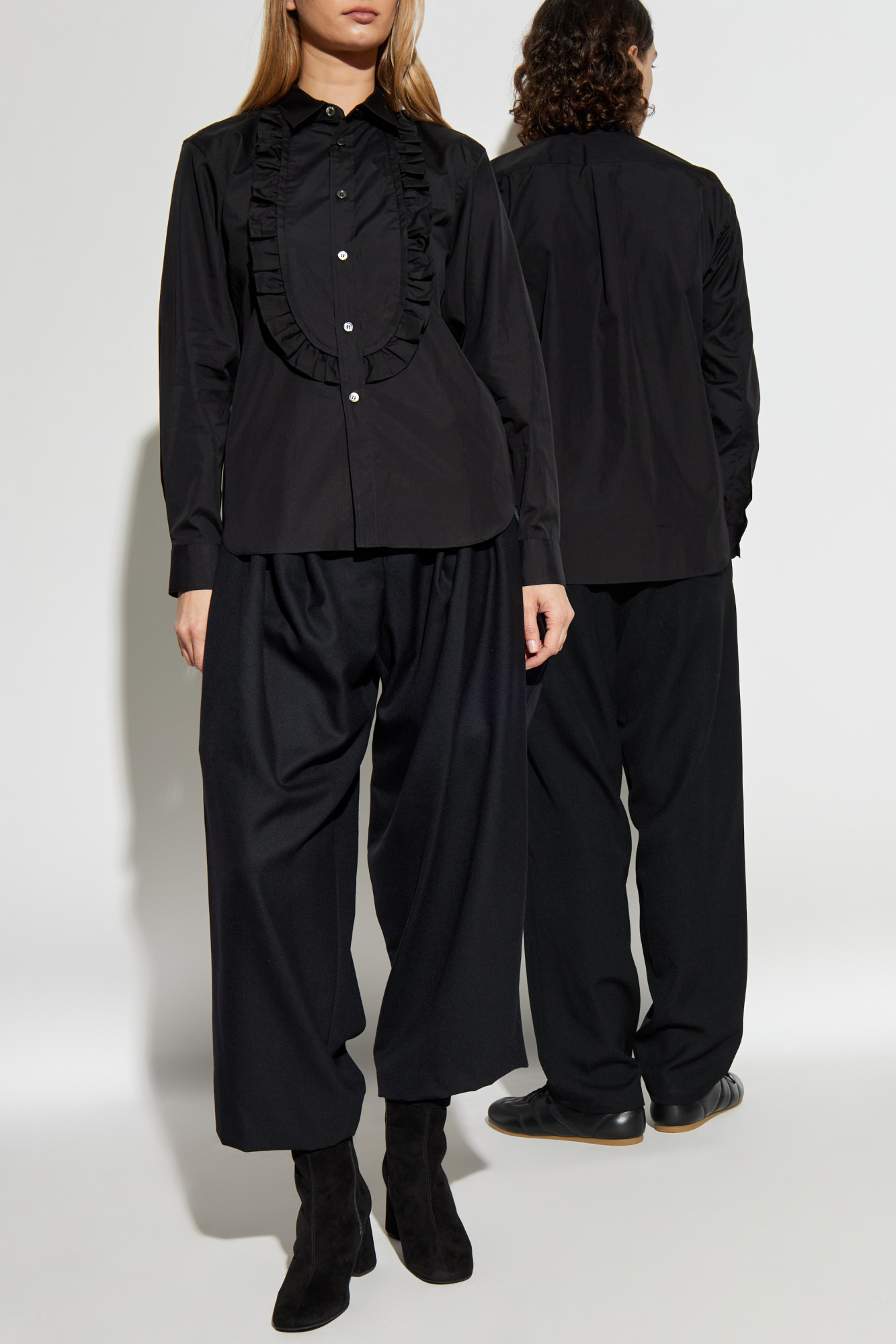 Shirt With Jabot, Unisex, Black