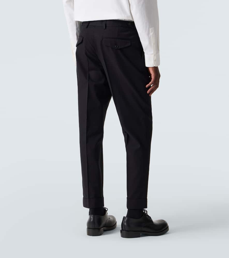 Cotton and wool straight pants
