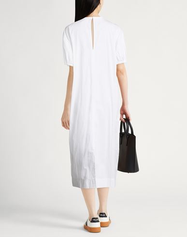 Woman Midi dress White Size 6 Cotton, Elastane
