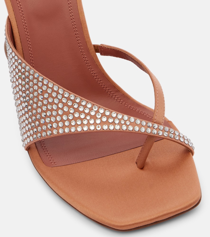 Amina Muaddi Shiona 95 crystal-embellished satin mules
