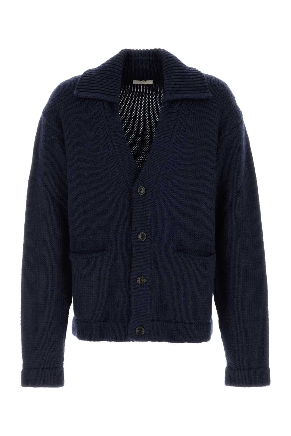 Wool Cardigan — Navy