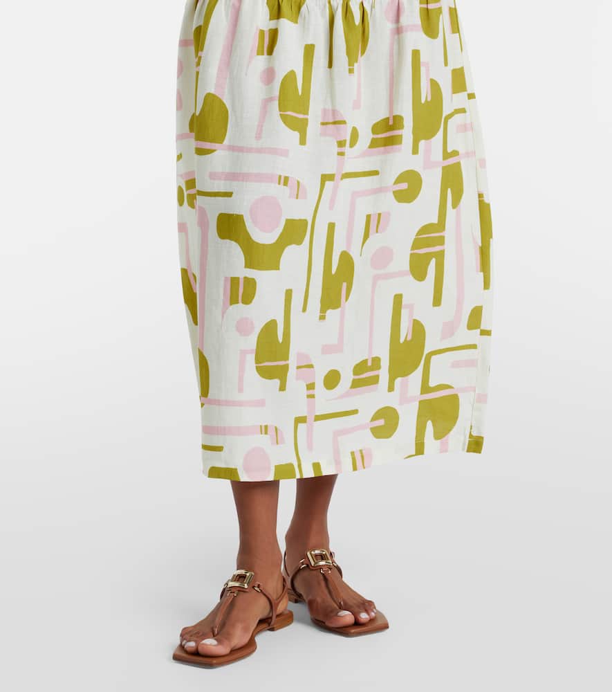 Balearic printed midi skirt