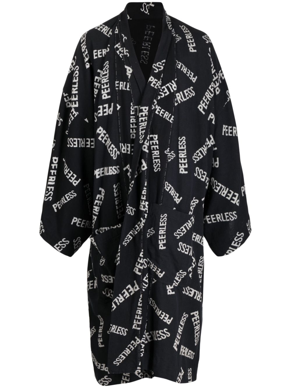 Slogan-print wide-sleeve jacket - Grey