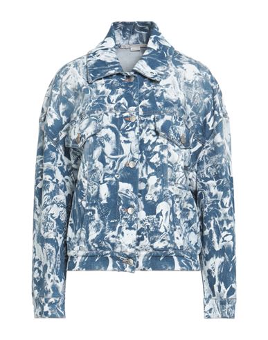 Woman Denim outerwear Blue Size S Cotton, Elastane
