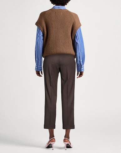 P. a.r. o.s. h. Woman Pants Dark brown Size M Virgin Wool, Elastane