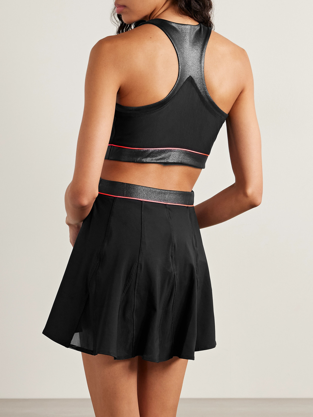 Court Slam Cutout Metallic Dri-fit And Mesh Tennis Dress - Black