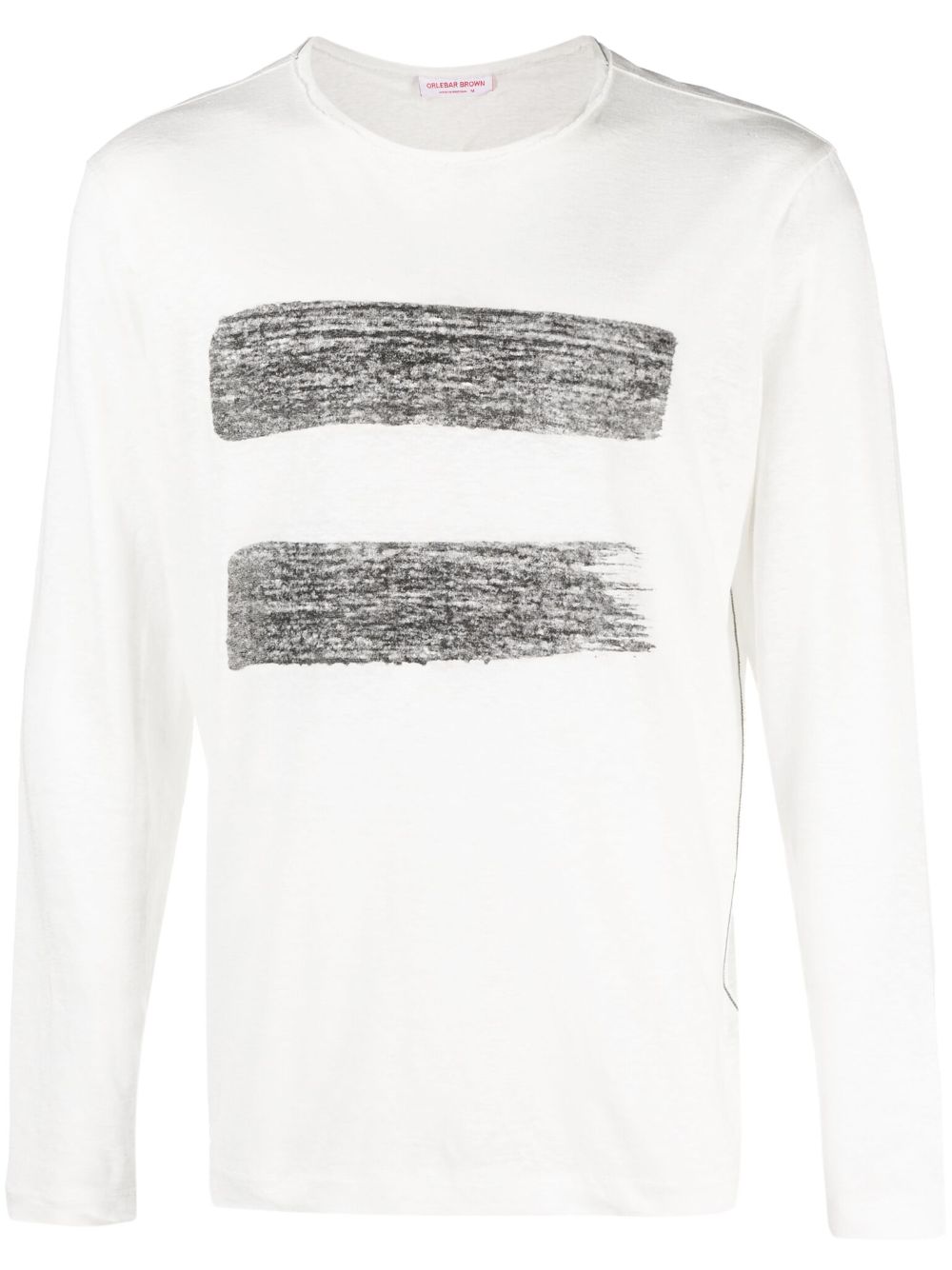 Chain-stitch linen T-shirt - White