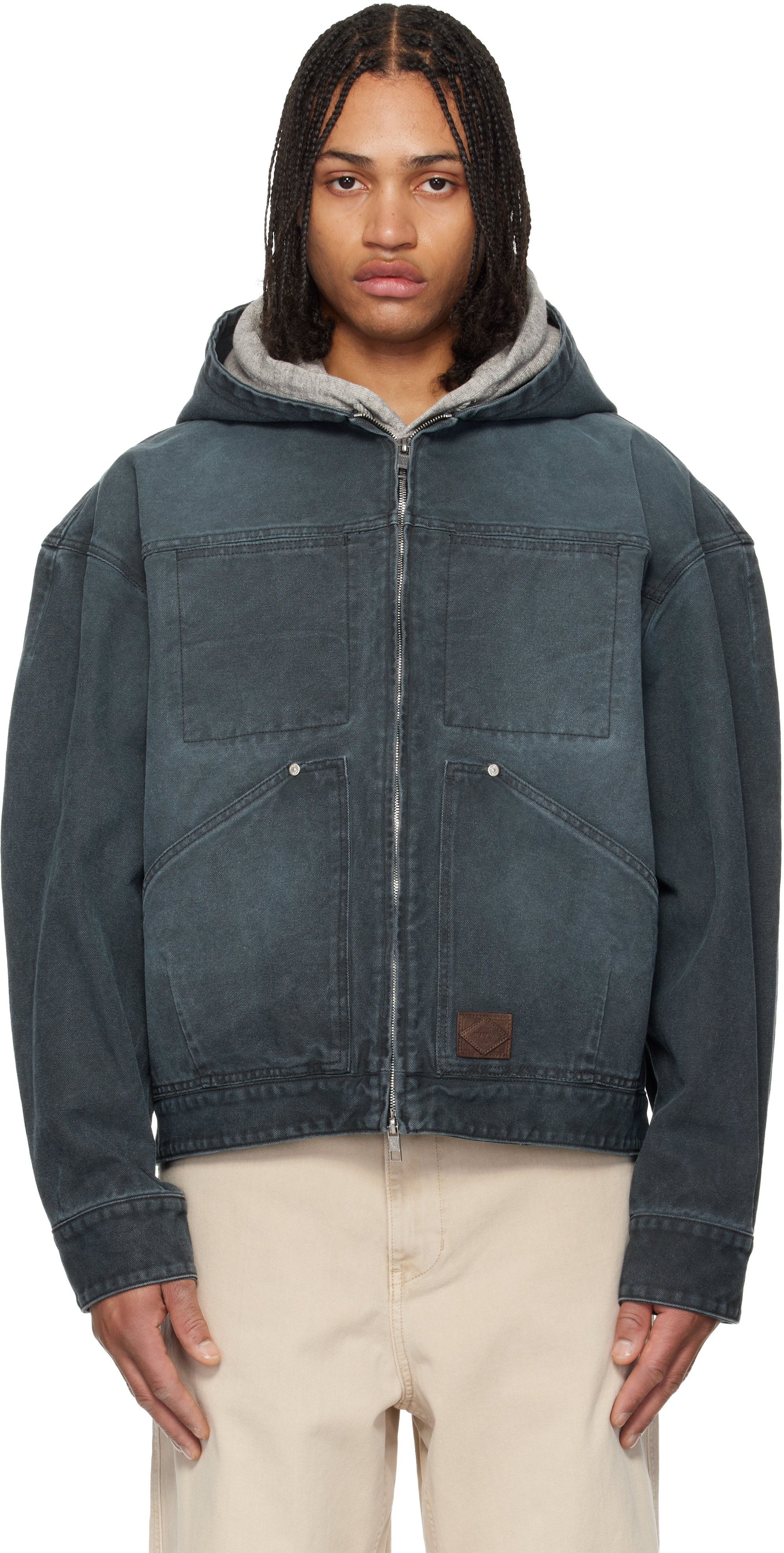 Gray Hood Dyed Jacket