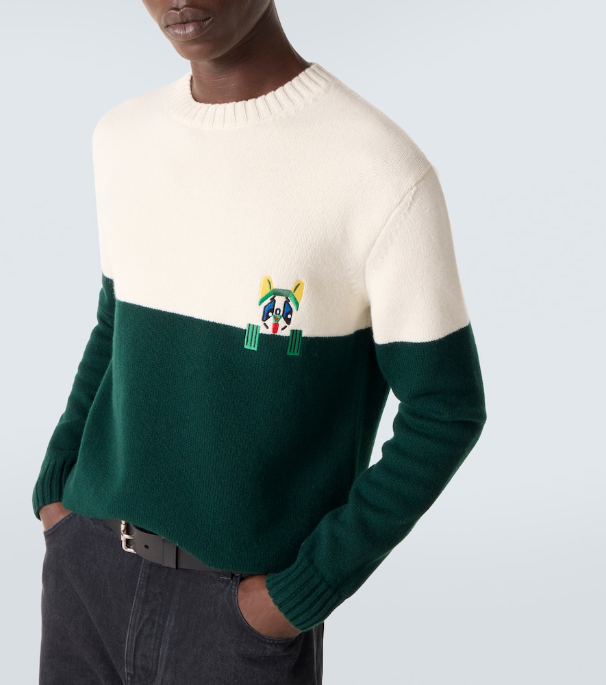 X Louis Wain embroidered wool sweater