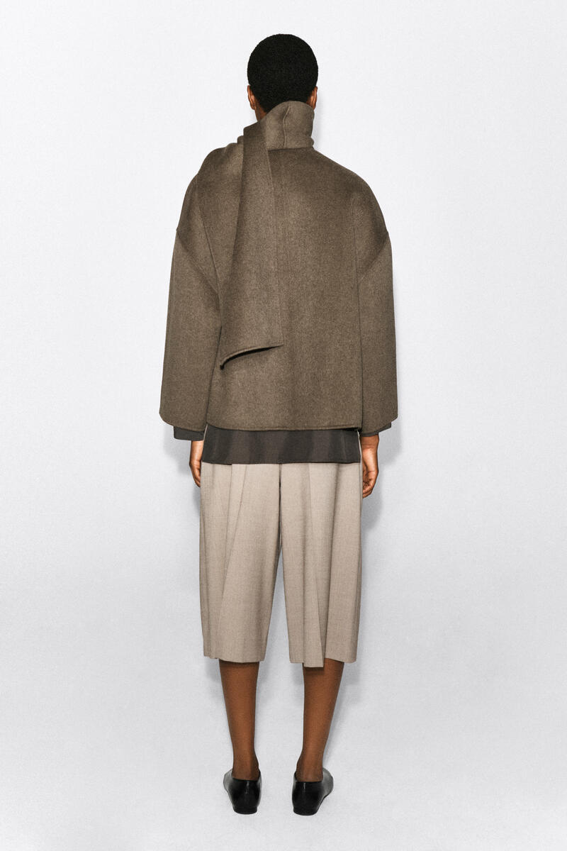 Double-Faced Wool-Blend Scarf Jacket