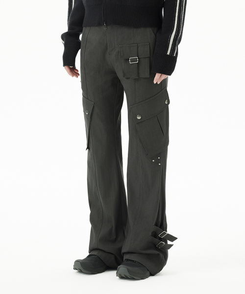 UTILITY CARGO FLARE PANT CHARCOAL