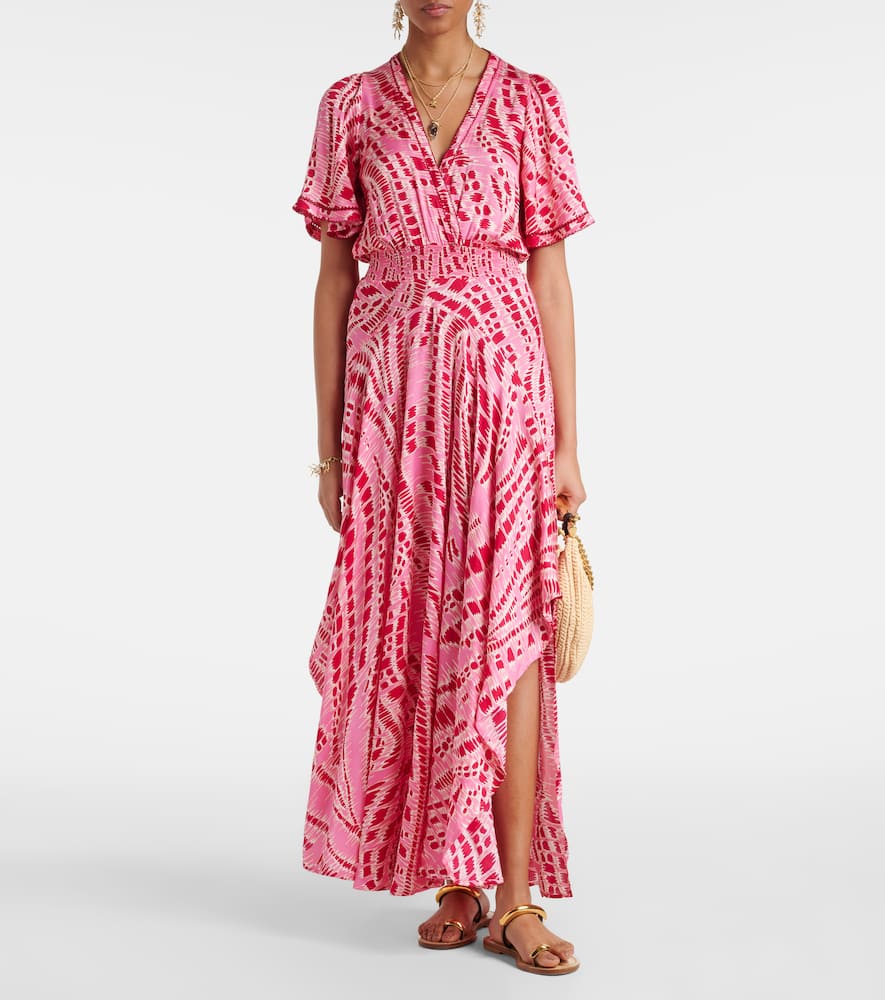 Mabelle printed satin midi dress