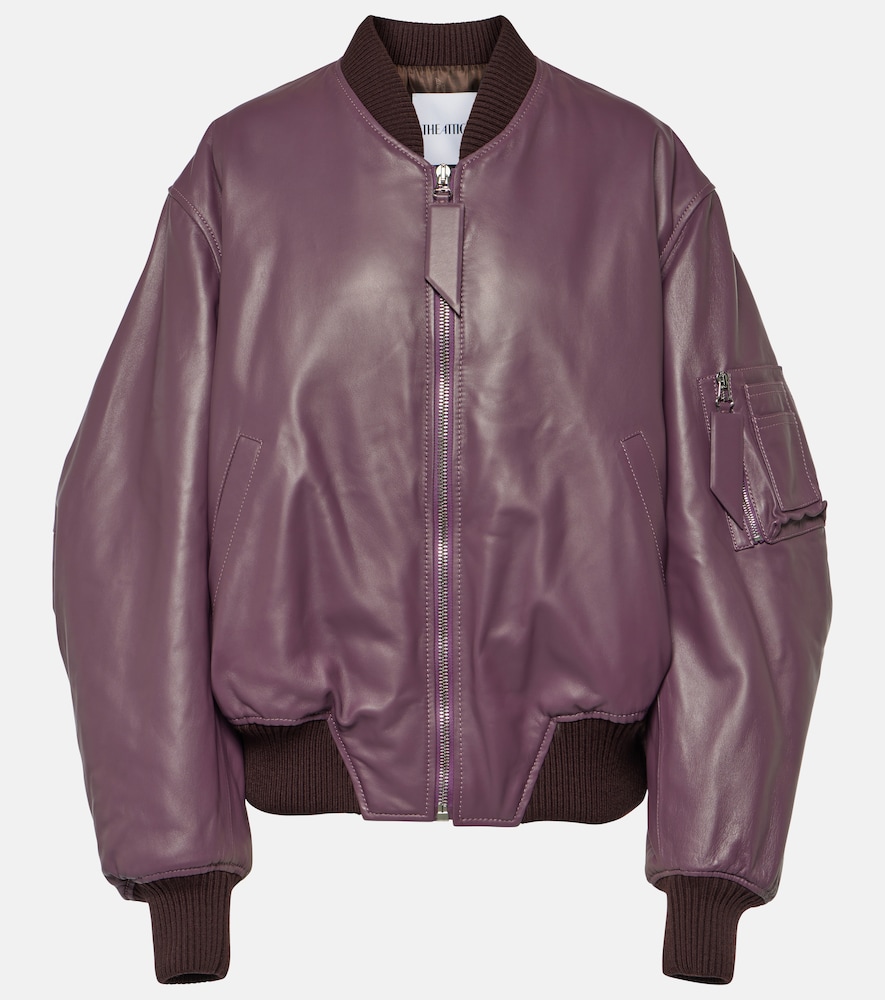 Anja leather bomber jacket