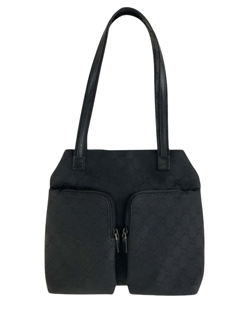 Black GG Canvas Shoulder Bag (Authentic Pre-Loved)