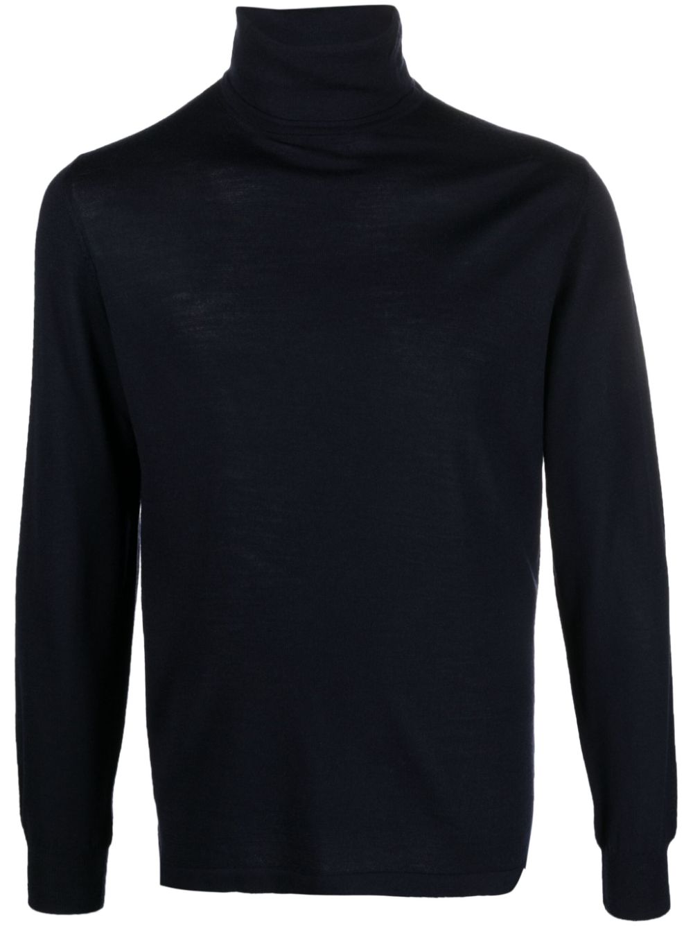 Roll-neck wool-blend jumper - Black