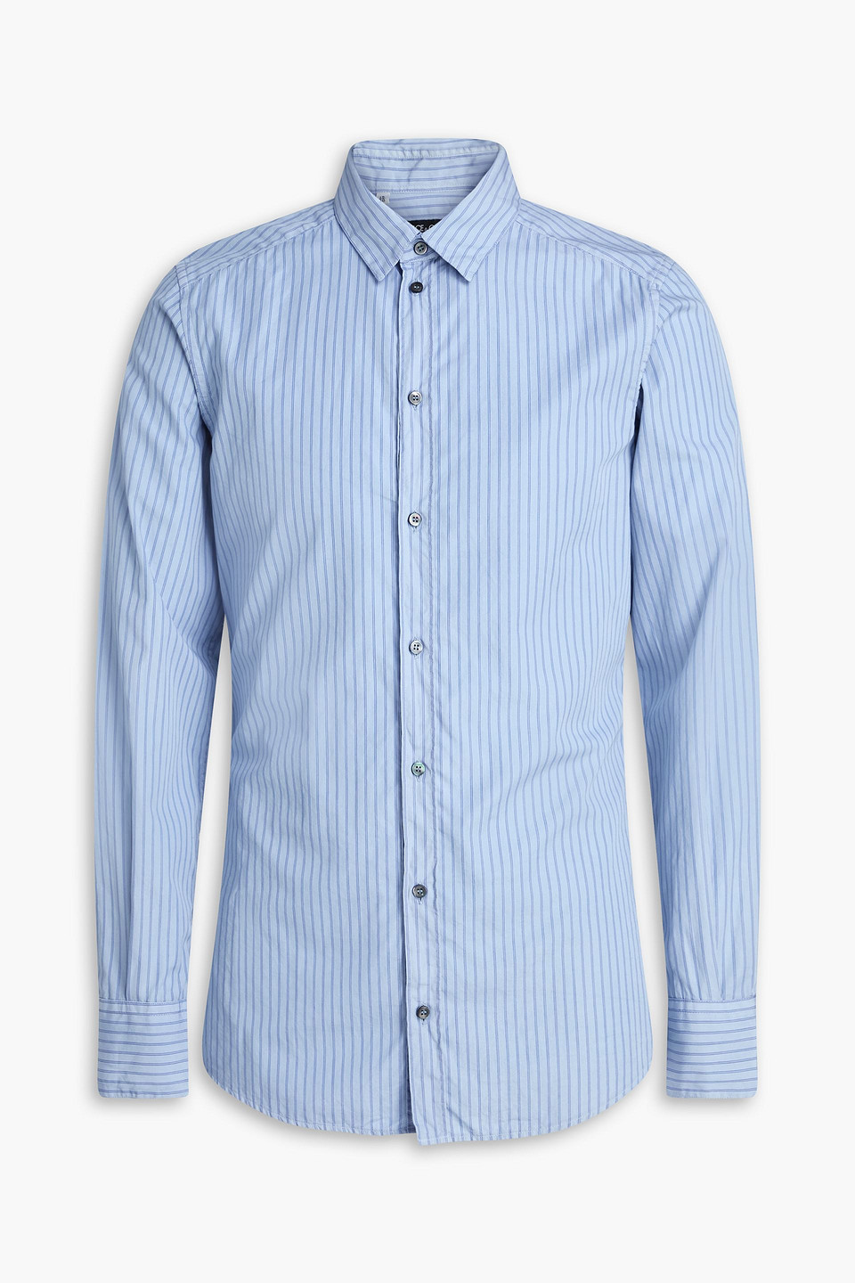 Striped cotton-poplin shirt - Blue - 37cm