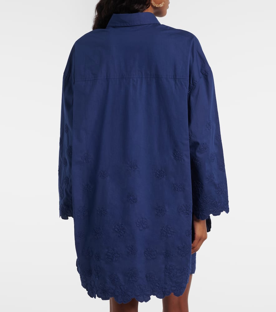Floral cotton poplin shirt dress
