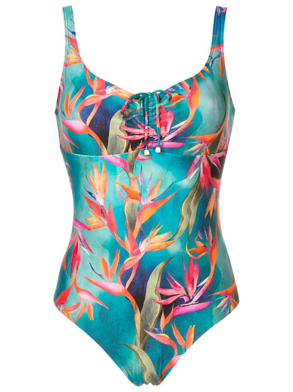 Floral-print swimsuit - Blue