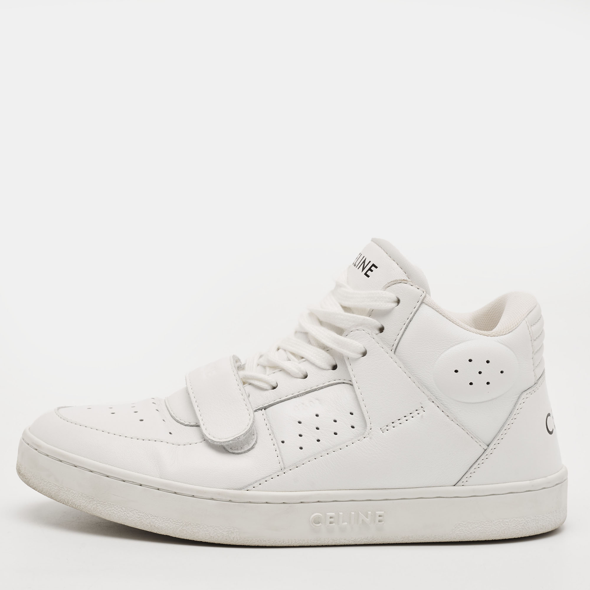 Celine CT-02 37 White Leather Lace Up Sneaker