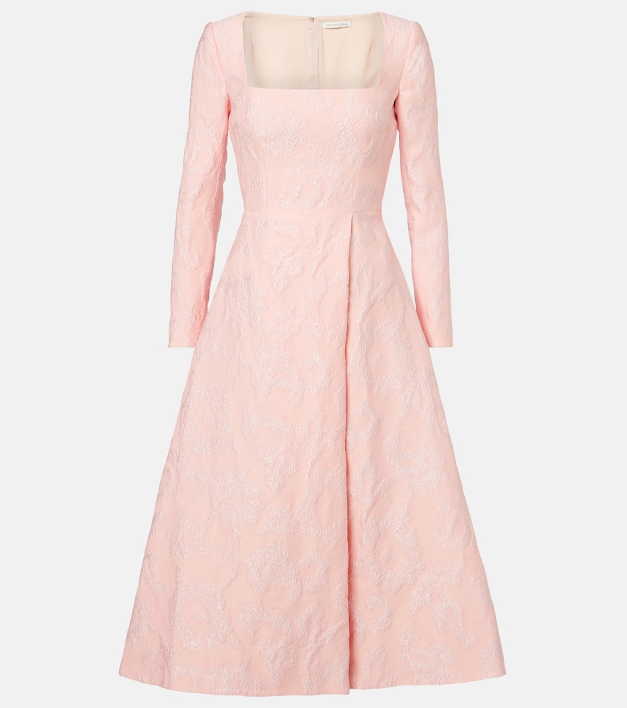Glenda embroidered crêpe midi dress