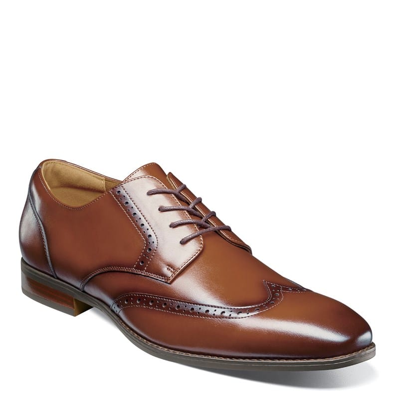 Men's Nichols Wingtip Oxford Shoes (Cognac)