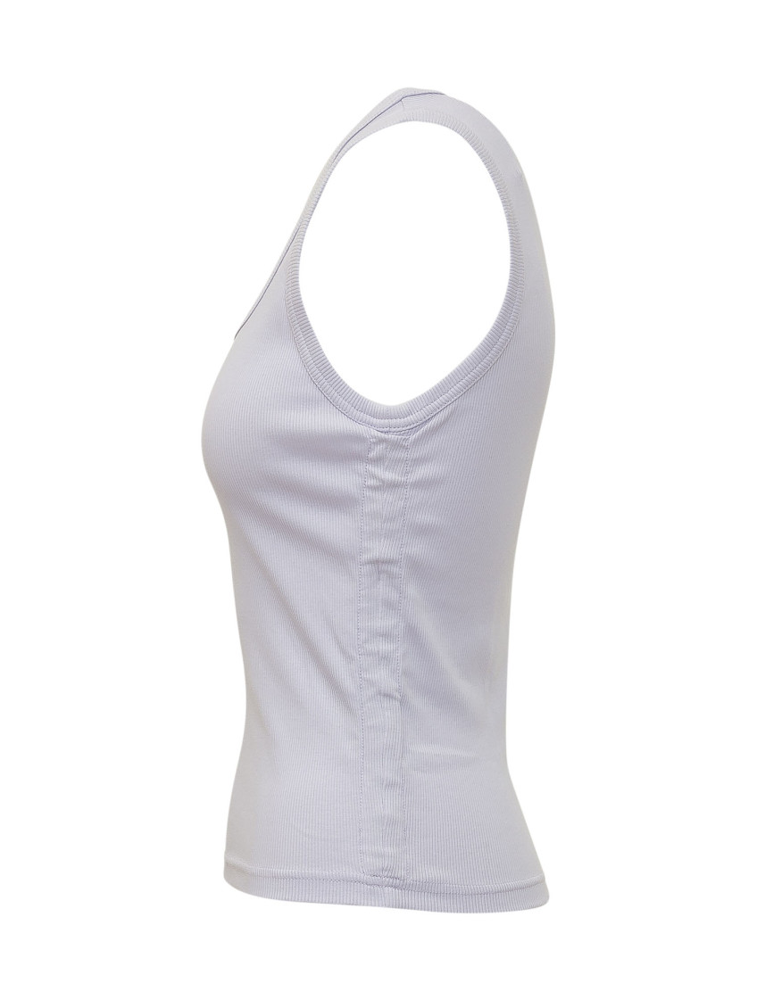 White Knitted Scoop Neck Top