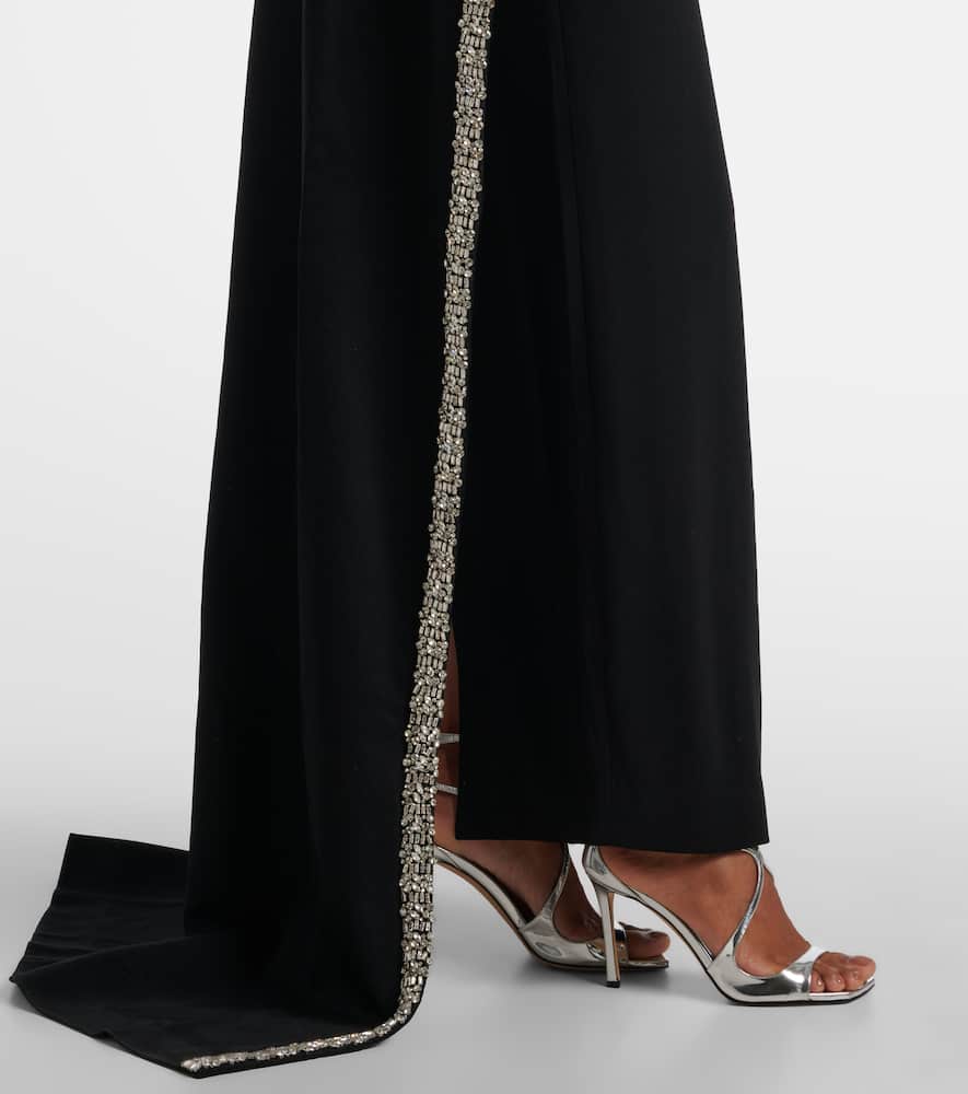 Roland Mouret Embellished satin crêpe gown