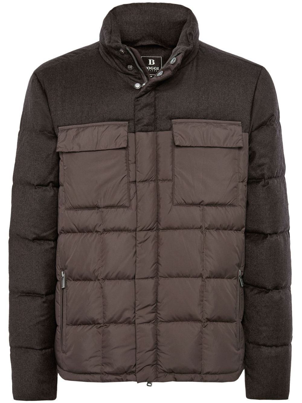 Panelled tech bomber jacket - Brown