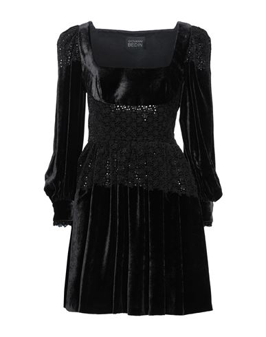 Woman Mini dress Black Size 8 Viscose, Silk, Polyester