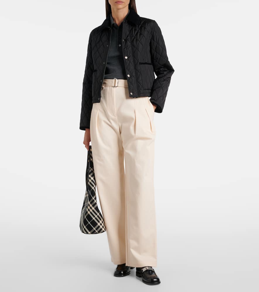 Cotton gabardine tapered pants