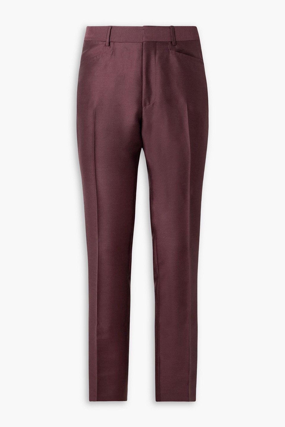 Dyllan straight-leg wool, mohair and silk-blend twill pants - Burgundy - IT 52