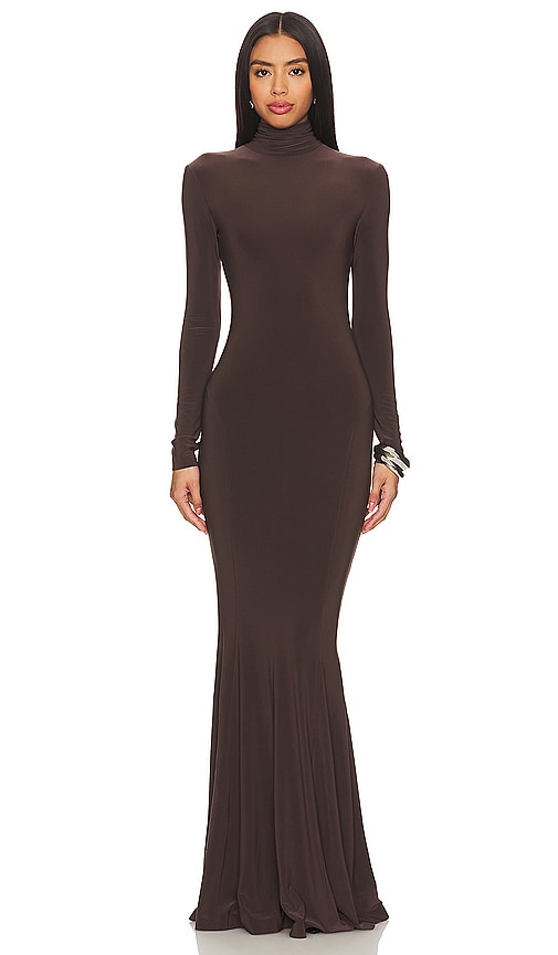 Norma Kamali MEERJUNGFRAUENKLEID in Chocolate. Größe XS. Also in