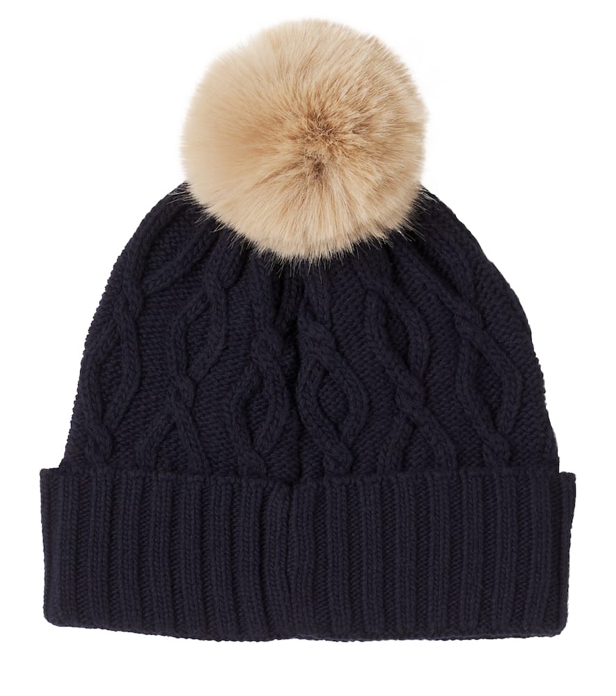 Finja cable-knit logo beanie